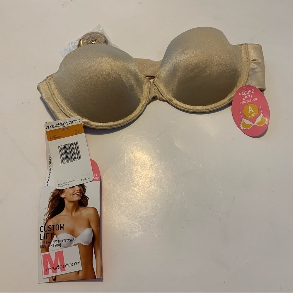 MAIDENFORM Beige Nude Convertible Underwire Bra Strapless Push Up